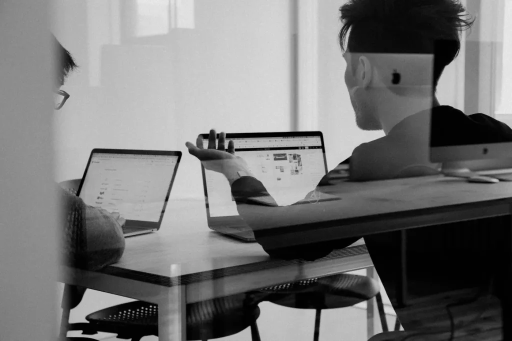 A Webcrew team member reviewing a client’s website